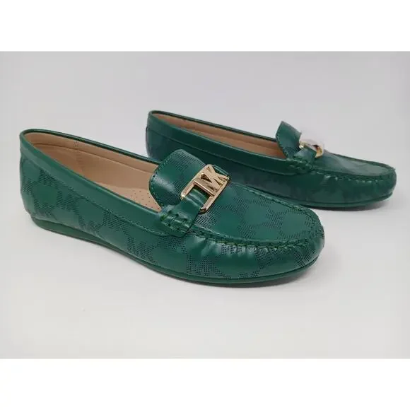 Michael Kors Camila Logo Moccasin Jewel Green Women SZ 7M 49S2CAFR1L New In Box - Picture 16 of 16